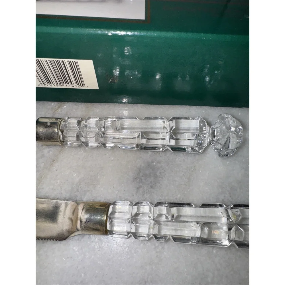 VTG Godinger Shannon Crystal Handle Silver Ply Cake Server Set‎ Newinbox ES006